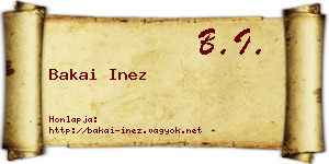 Bakai Inez névjegykártya